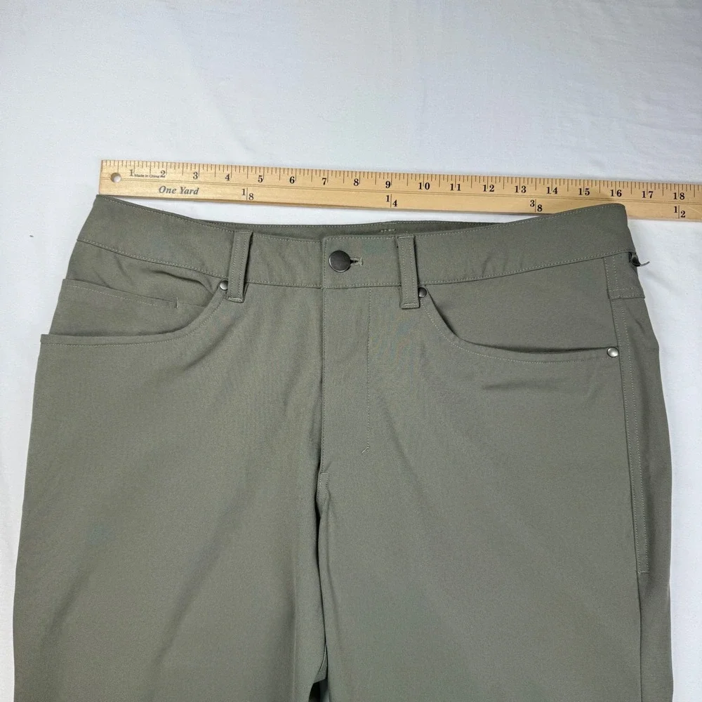 Lululemon ABC Classic Warpstreme Pants 32 Green Commuter M5ADFS 32x29